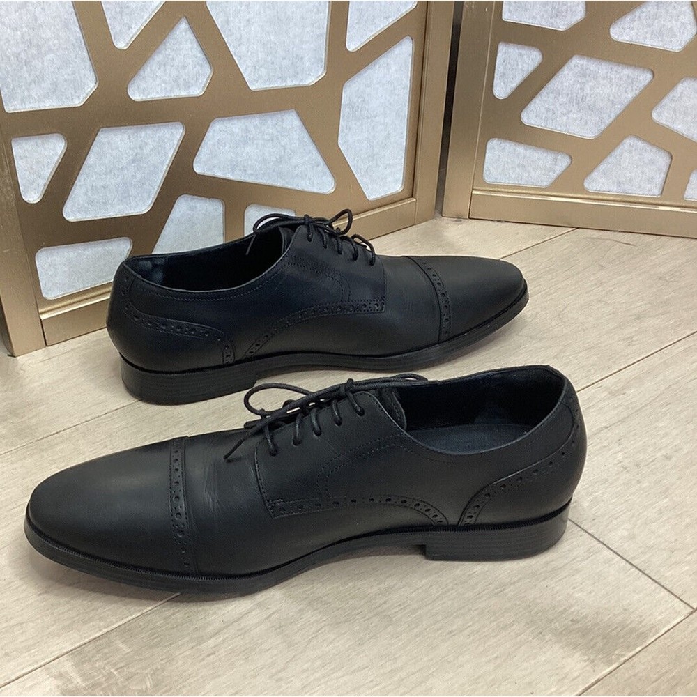 COLE HAAN Cole Haan Jefferson Grand Cap Toe Oxford DRESS SHOES BLACK LEATHER 12 - Picture 7 of 10